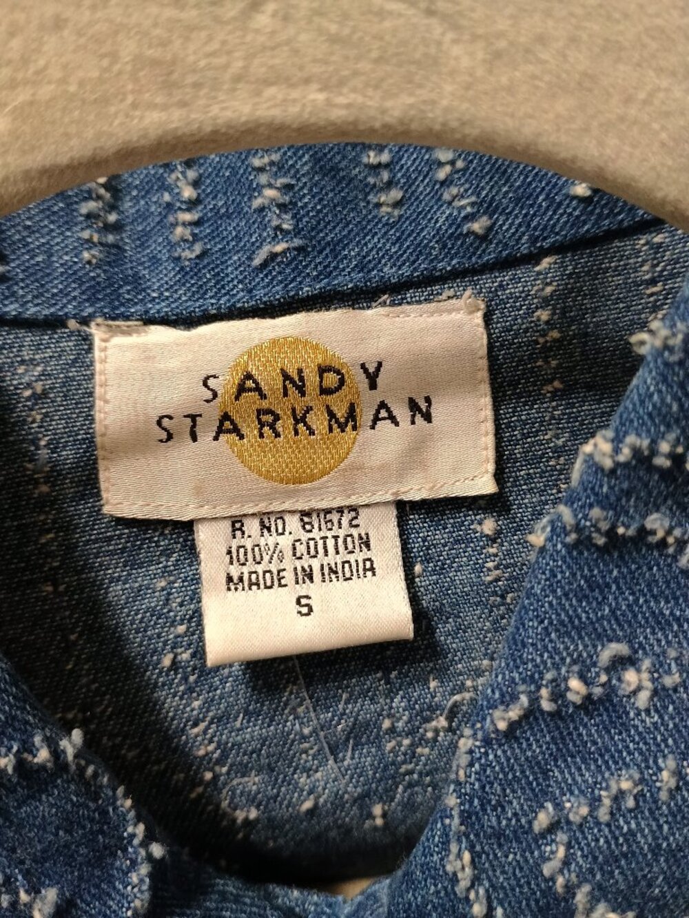 Sandy Starkman Textured Embellished Jean Jacket Small - Picture 14 of 15